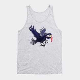 Evil crow ripping out and stealing an eyeball for a Halloween witch potion Tank Top